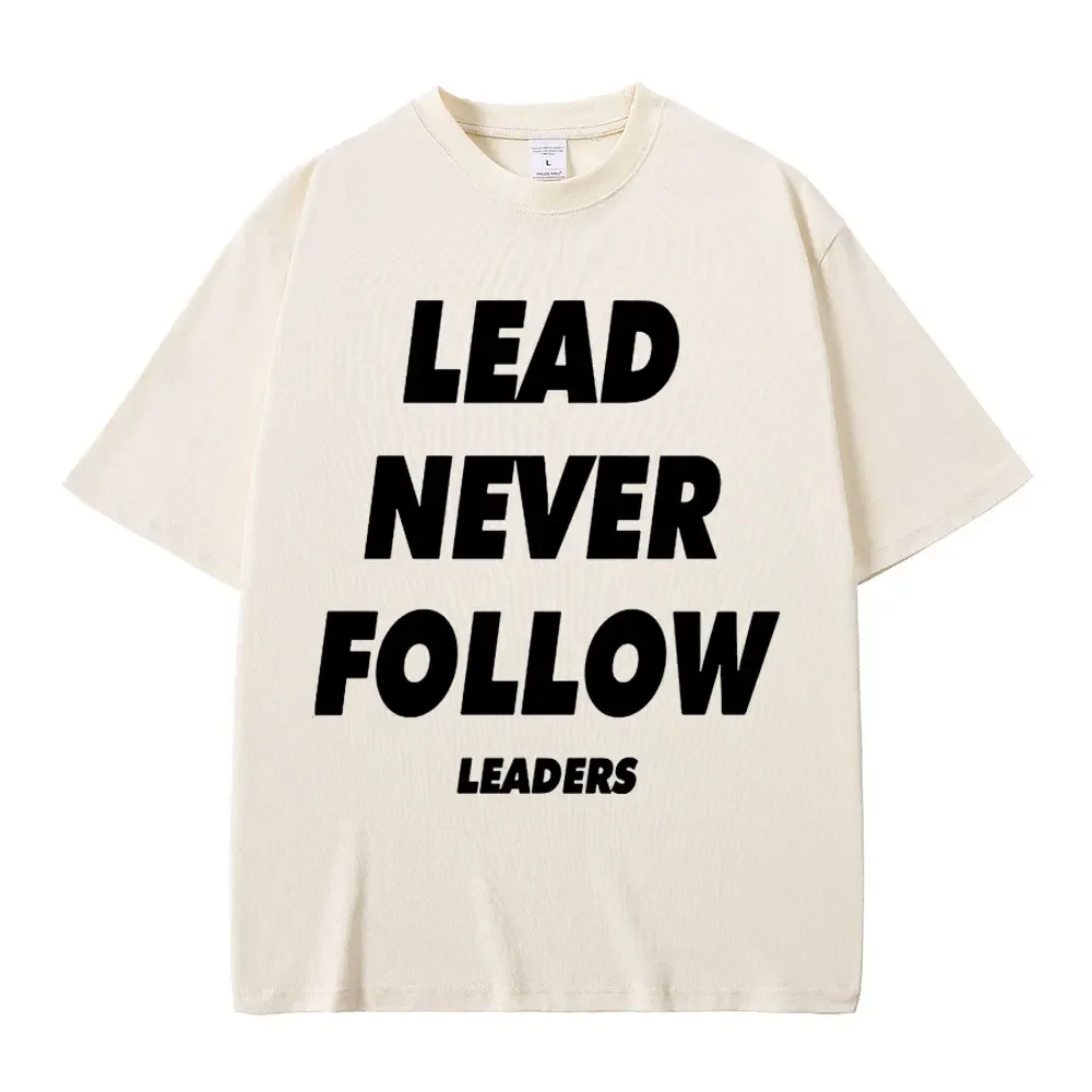 Rapper Chief Keef Lead Never Follow Leaders T Shirts Men Women Fashion Hip Hop Vintage T-shirt Cotton Casual Oversized T-shirts