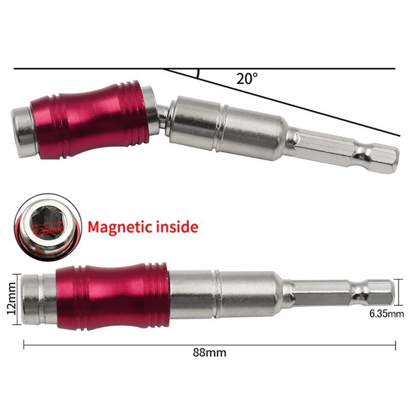 *TS 1/4 Inch Hex Magnetic Screw Drill Tip Quick Change Locking Bit Holder Drill Screw Tool Drive Guide Drill Bit Extension Rod