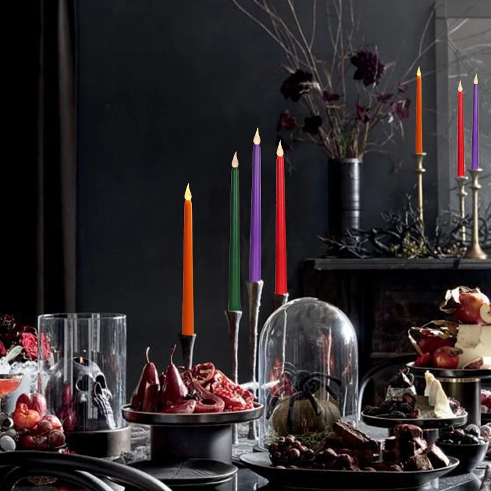 

12pcs Light LED Taper Candles Flameless Plastic Decor Wedding Operated Candles Party Christmas