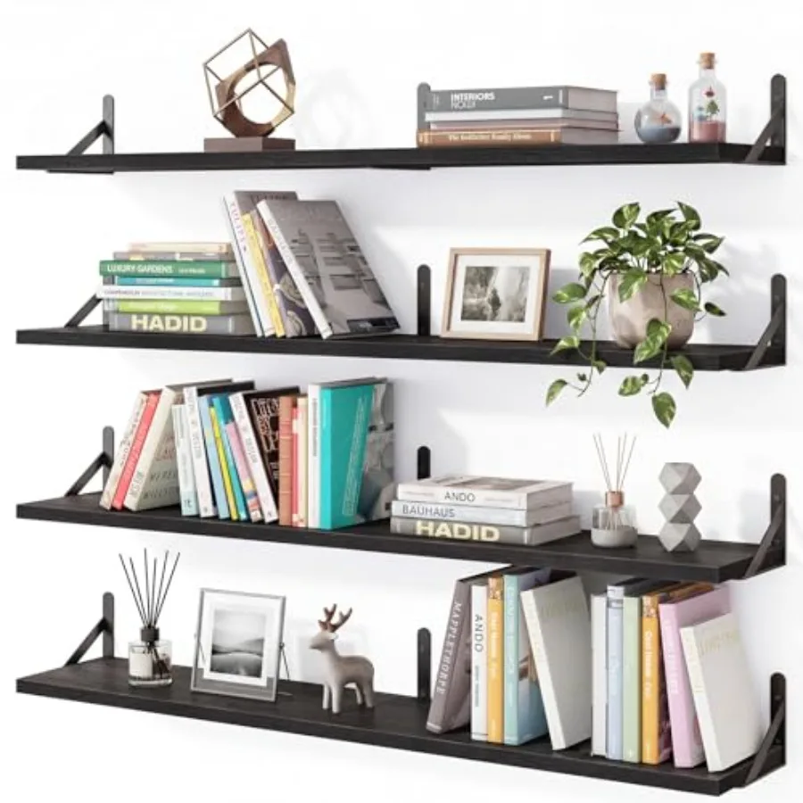 

Floating Shelves for Wall, 35in Wall Shelves for Living Room, Bathroom, Bedroom, Kitchen, Home Decor Set of 4