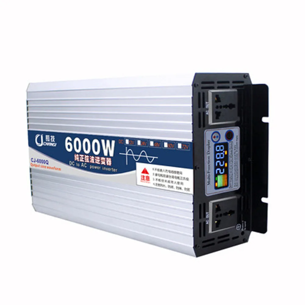 The New Pure Sine Wave 12V 24V 48V 60V 72V To 220V 1600W 2000W 3000W 4000W Inverter Solar Car Inverter With LED Display