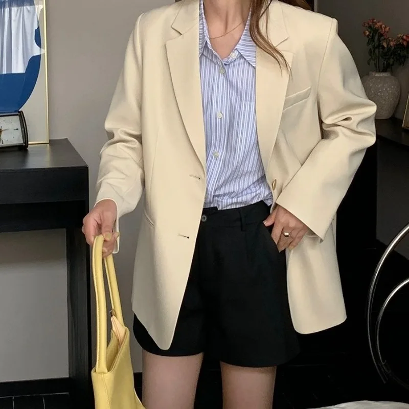 Spring Fashion New Women's Elegant Flip Collar Small Suit Jacket with High-end Design Sense Versatile and Casual Blazer
