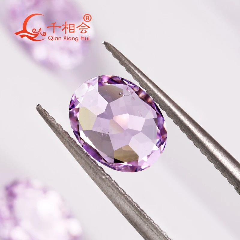 

Lavender purple Lab-Grown oval shape Gemstone Natural Cut Yttrium Aluminum Garnet Cultivated Tsavorite Inclusions jewelry YAG