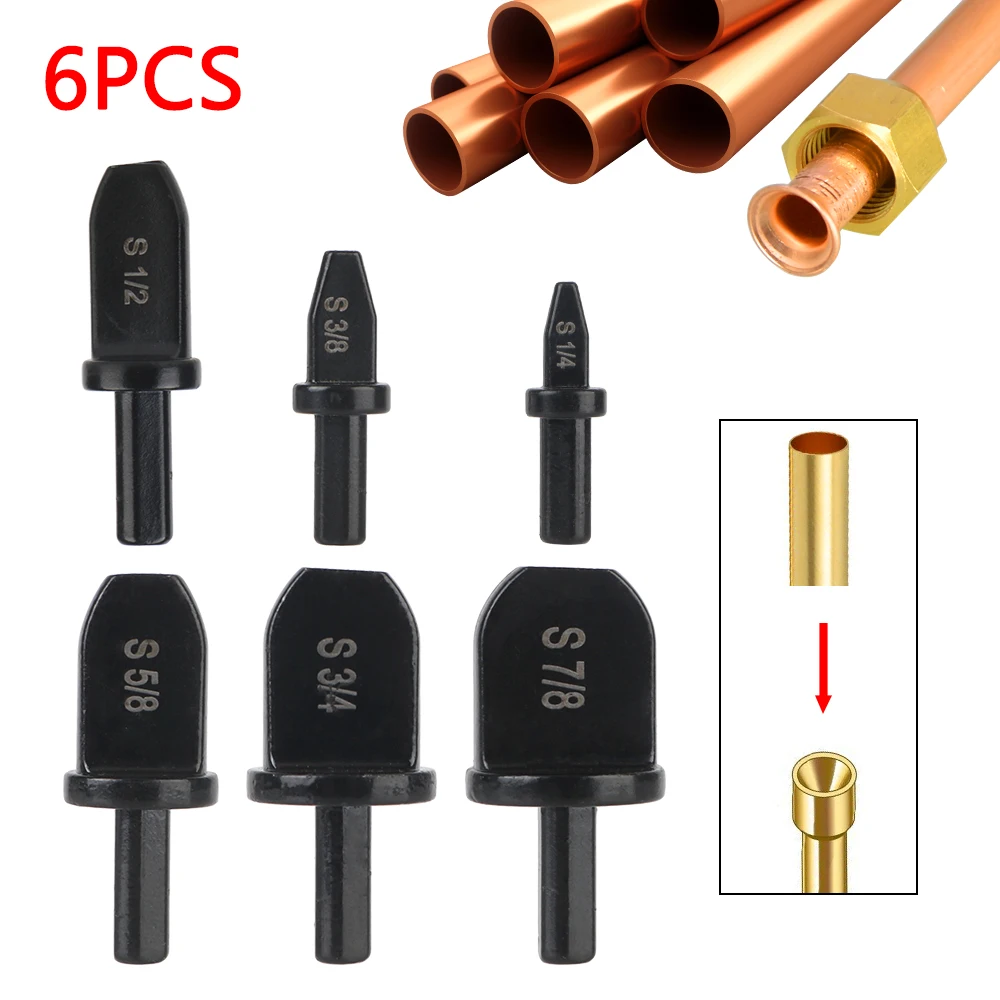 Electric Drill Bit Flaring Tool 6PCS Air Conditioner Repair Tube Pipe Expander Hexagonal Handle Metal Copper Pipe Takeover Tool