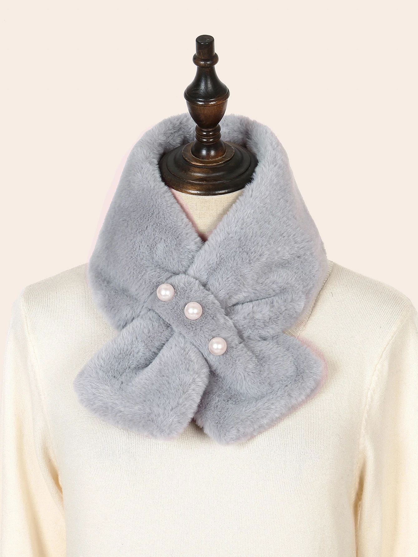 Cashmere malha pequeno Bowknot cachecol para mulheres, lenço quente, ponto de musgo, macio pescoço quente, colar anel, fêmea Boutique Acc, 2024