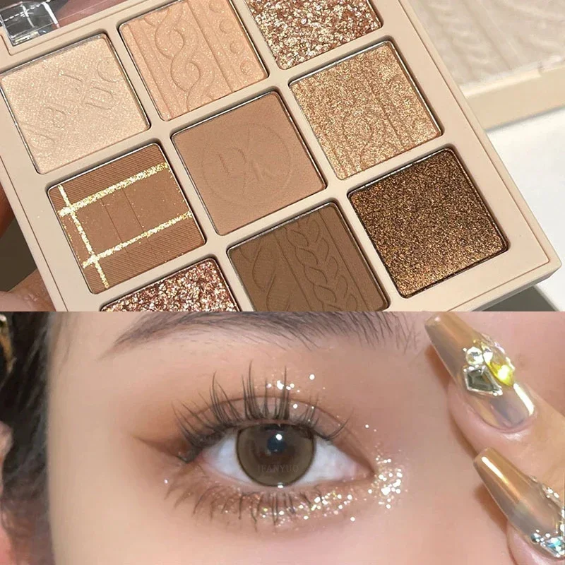 9 Color Shimmer Eye Shadow Makeup Palette Pressed Glitter Eyeshadow Professional Eyes Mineral Pigments Long-lasting Waterproof