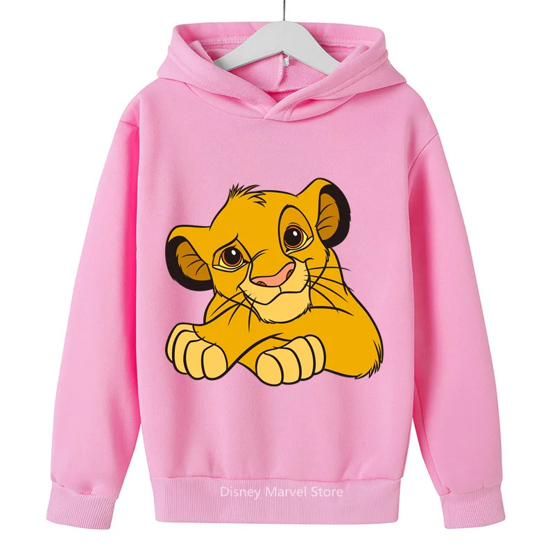 Kids Cartoon Animals Graphic The Lion King Simba Hoodies Cartoon Boys Girls Printed Sweatshirt Children Tops Long-Sleeve Clothes