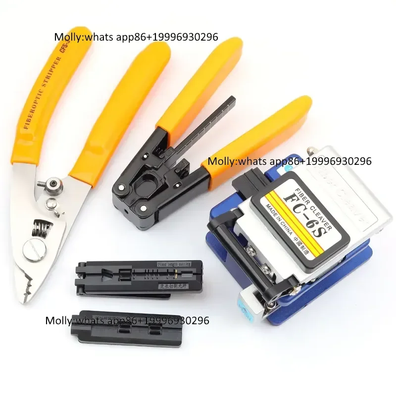FTTH Optical Fiber Tool 5 in 1 Optical Fiber Stripper CFS-3 Miller Pliers Three-hole Cable Wire Stripper FC-6S Fibre Cleaver