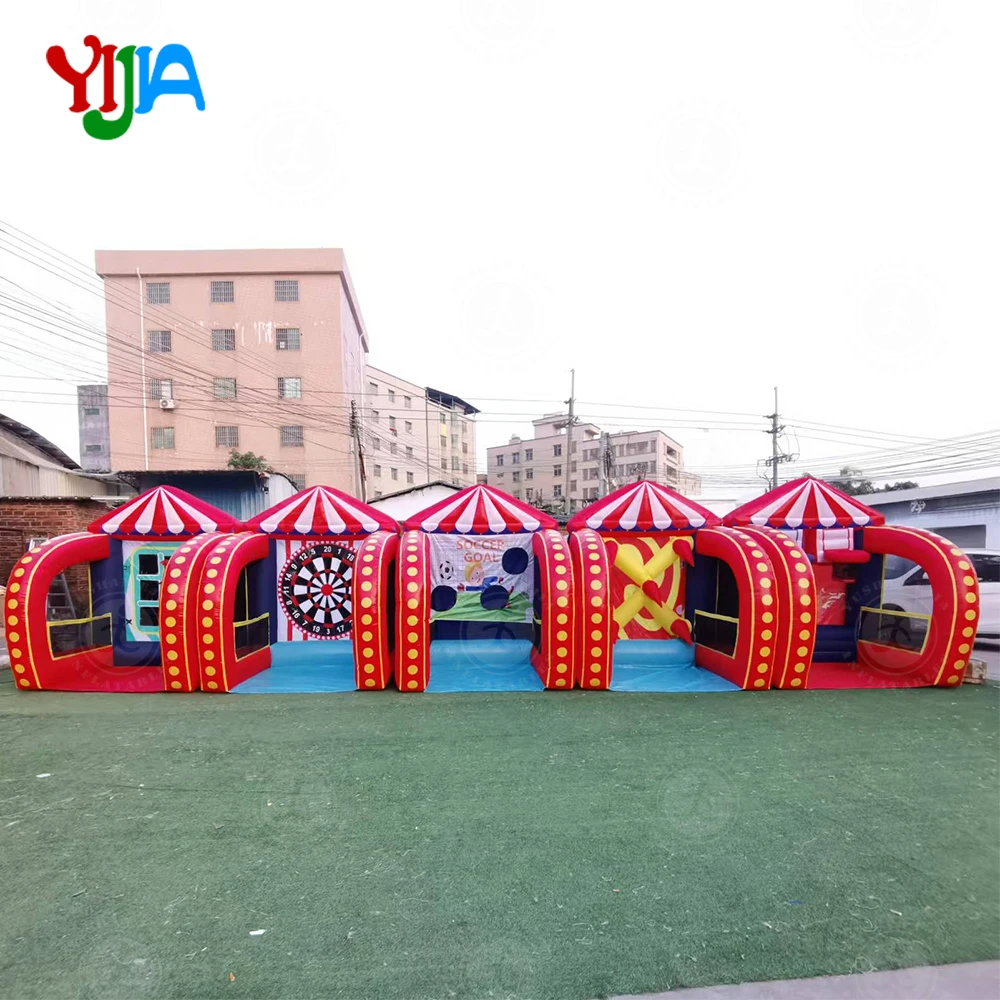 

Stock Oxford 5 In1 Commercial 5 in 1 Inflatable Carnival Games Combo Basketball Football Shooting Games Inflatable Sports Game