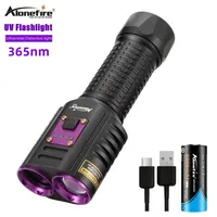 Alonefire SV72 Rechargeable UV Flashlight 365 Ultraviolet Torch Fluorescent Oil Pollution Detection 2 in 1 White Light+Purple