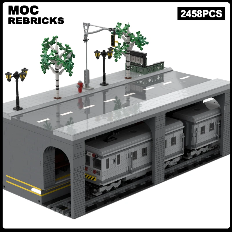 Modern City Series MOC Underground Subway Station MOC Small Particle Building Blocks Assembly Model Bricks Kid Display Toys Gift