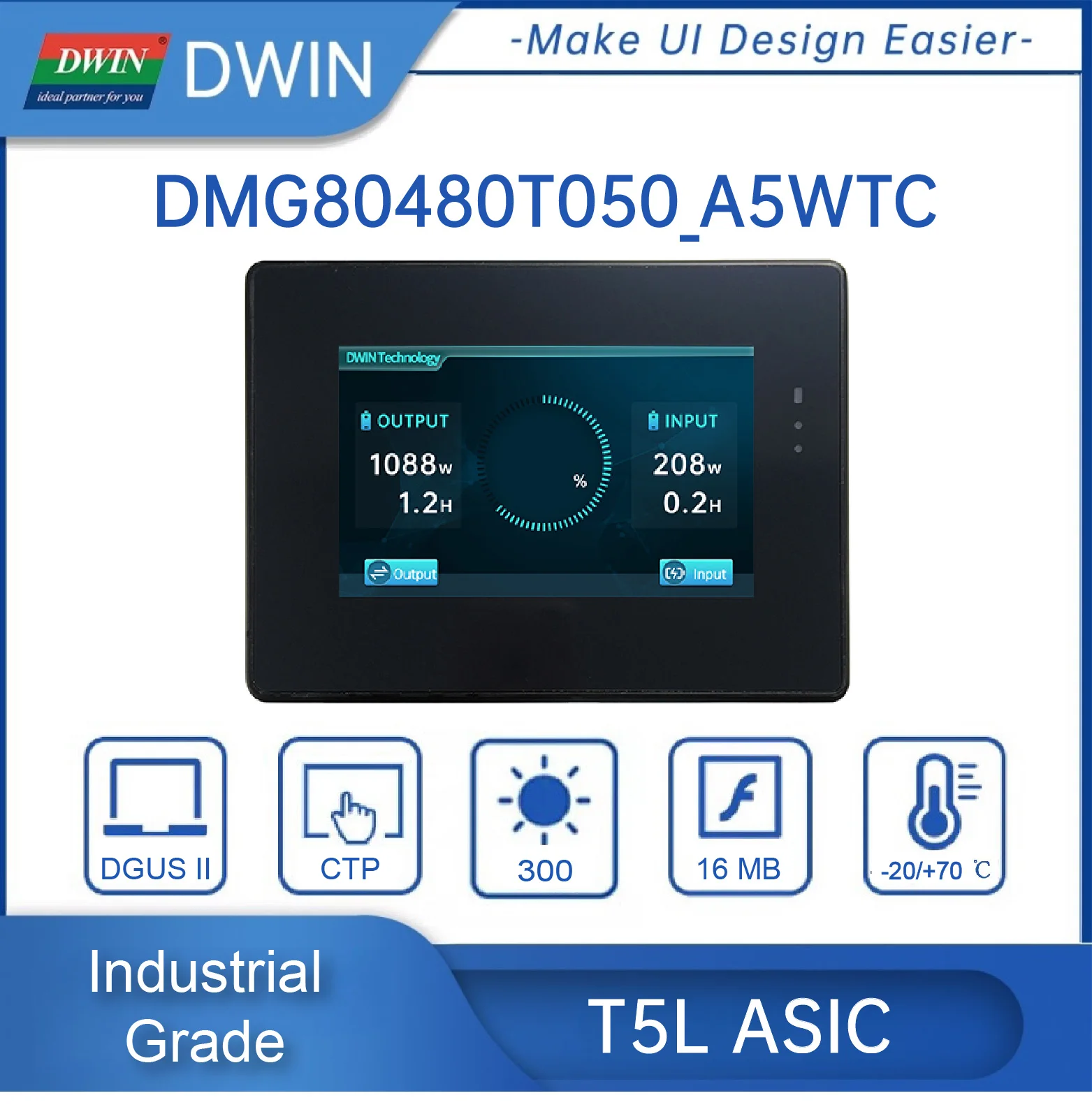 

DWIN 800*480 LCM HMI монитор сенсорный экран IPS-TFT-LCD модуль с корпусом промышленного класса поддерживает любые MCU, такие как Arduino, STM32