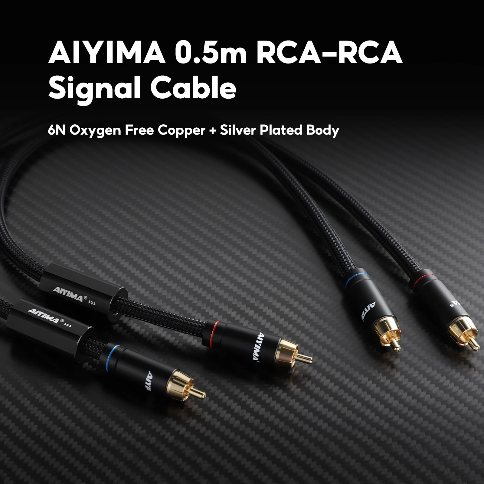AIYIMA Kabel Audio RCA 2 RCA Ke 2 Kabel Interkoneksi RCA HIFI Stereo 6N OFC Jantan Ke Jantan untuk Amplifier Speaker A80 /A07 Maks