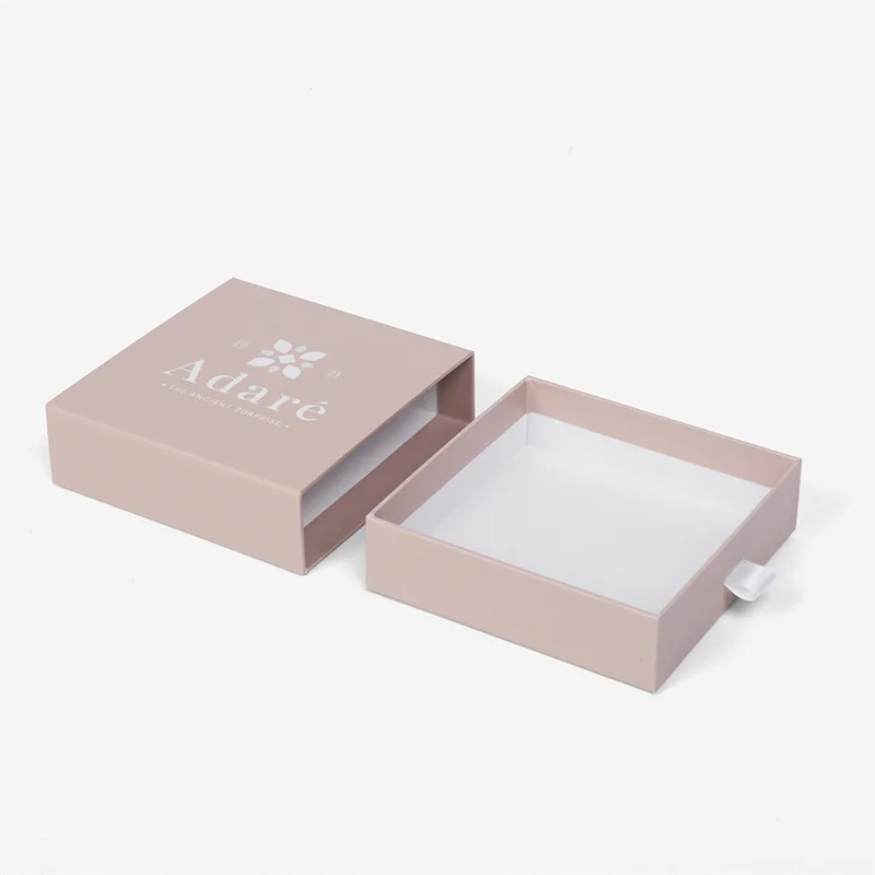 

500pcs Wholesale Custom Printing Design Logo Rigid Cardboard Sliding Gift Drawer Box Packaging Jewelry Small Box wj74