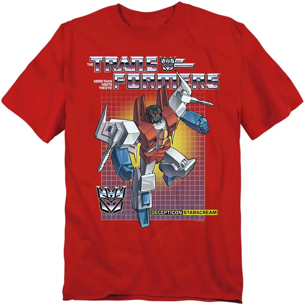 Camiseta Unisex de Verano 2026 Hasbro Transformers Starscream con Estampado Gráfico de Marca, Tops de Moda Oversize Vintage Transpirables Casuales
