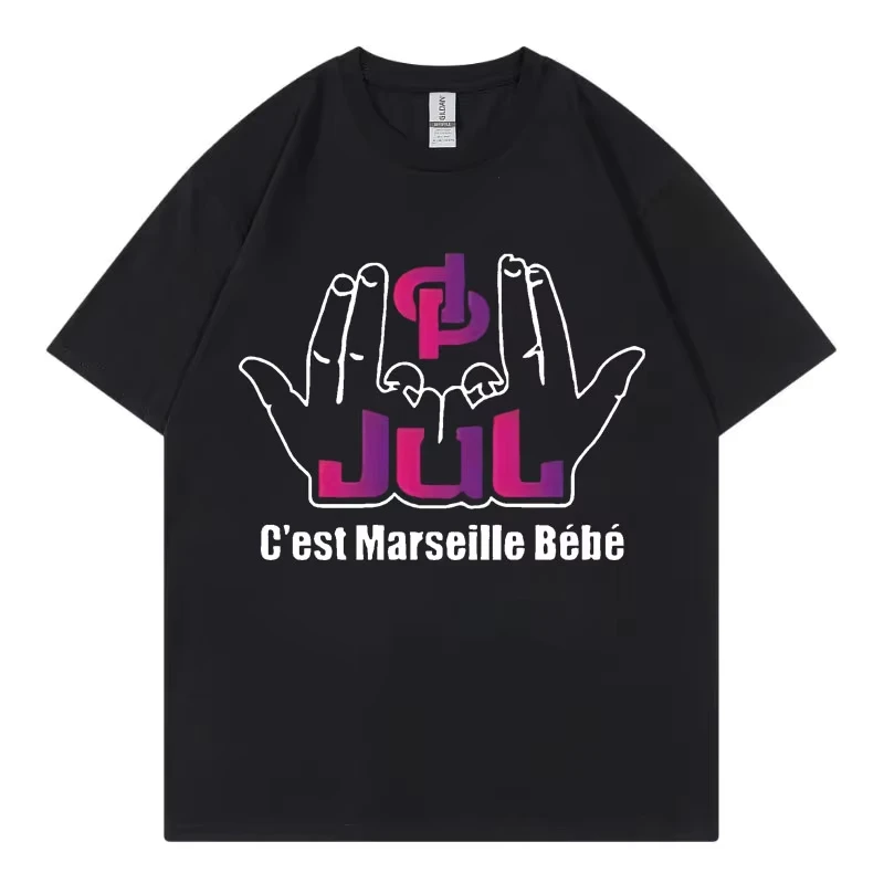 

Футболки с рисунком французского рэпера Jul C'est Marseille Bébé, модная одежда в стиле хип-хоп Y2k, футболка, летние хлопковые футболки, футболки унисекс