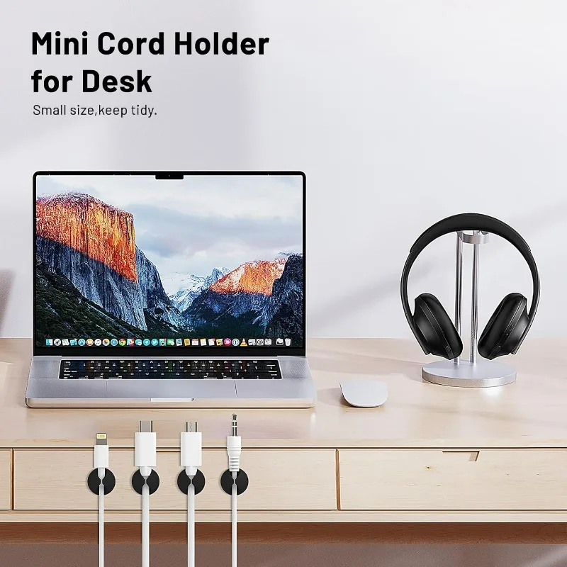 20/10PCS Silicone Data Lines Desktop Management Compatible Clips Stickers Self-adhesive Wire Fixer Cable Organizers Cable Holder