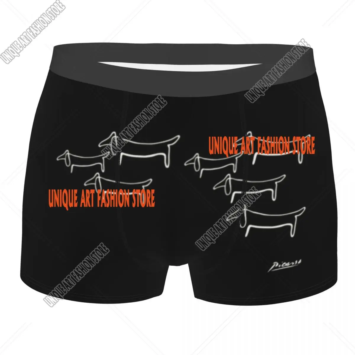 Custom Sexy Line Art Dachshund Boxers Shorts Panties Men's Underpants Stretch Wild Wiener Dog Briefs Underwear