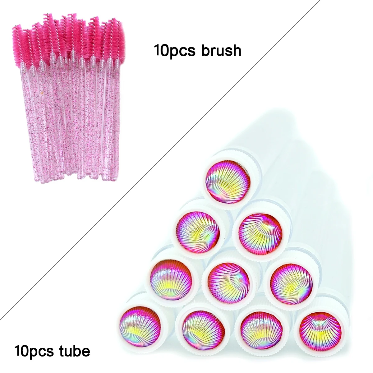 10 pezzi tubi per spazzole per ciglia con bacchette per mascara per ciglia in cristallo pettine per sopracciglia bobine contenitore applicatori per pennelli per ciglia strumenti per il trucco