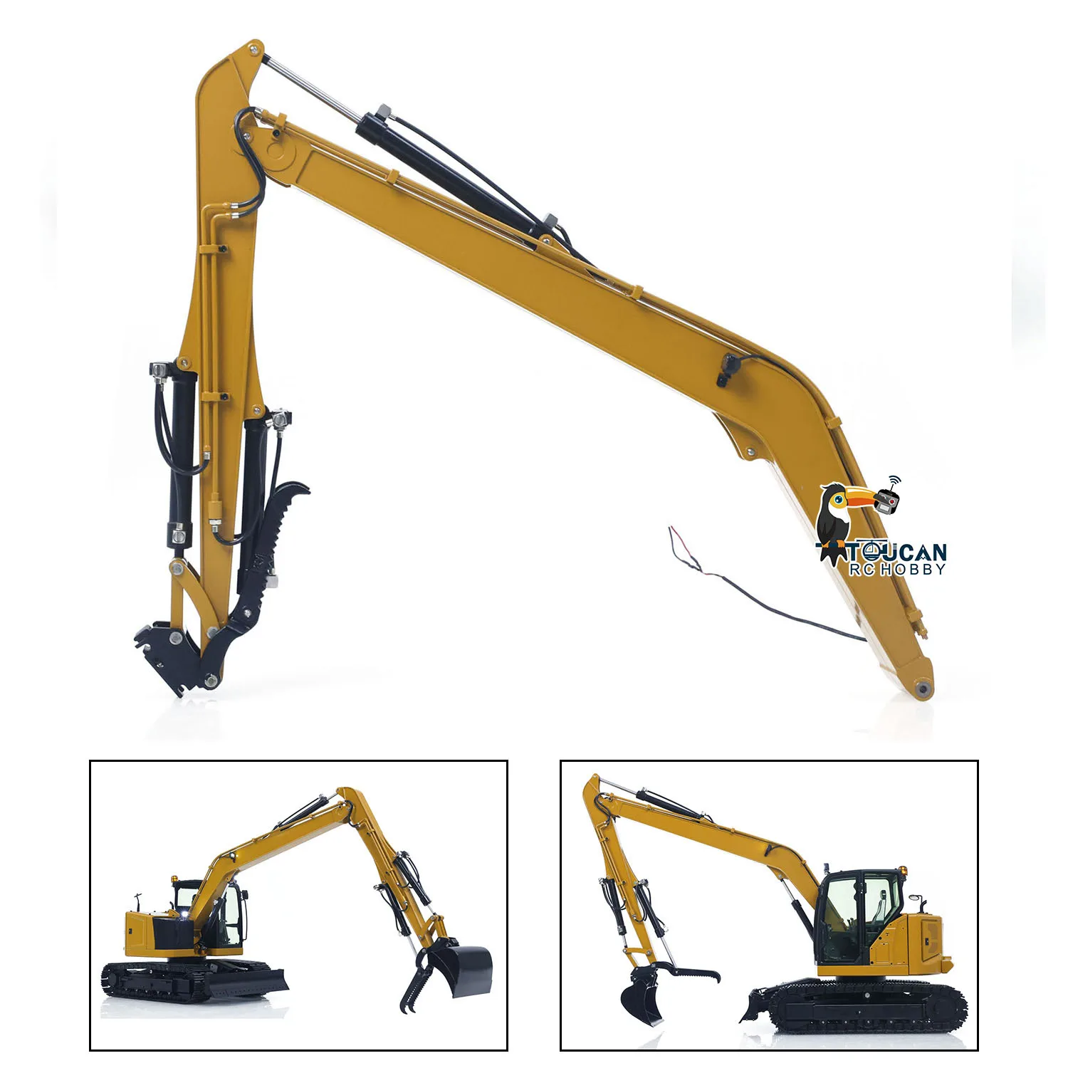 

Upgrade Parts Metal Extended Arm Oil Cylinder for 1/14 C308 Radio Controlled Hydraulic Excavator RC Digger Engineering Vehicle