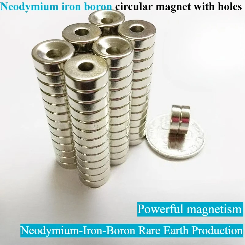 

50pcs/lot Circular countersunk powerful magnets with a diameter of 8-14mm