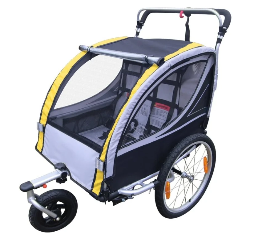 Foldable Kids Trolley Bike Trailer Bicycle Trailer Child Bike Transportation Bicycle Travel Jogging Bicycle Hook Pet Trailer