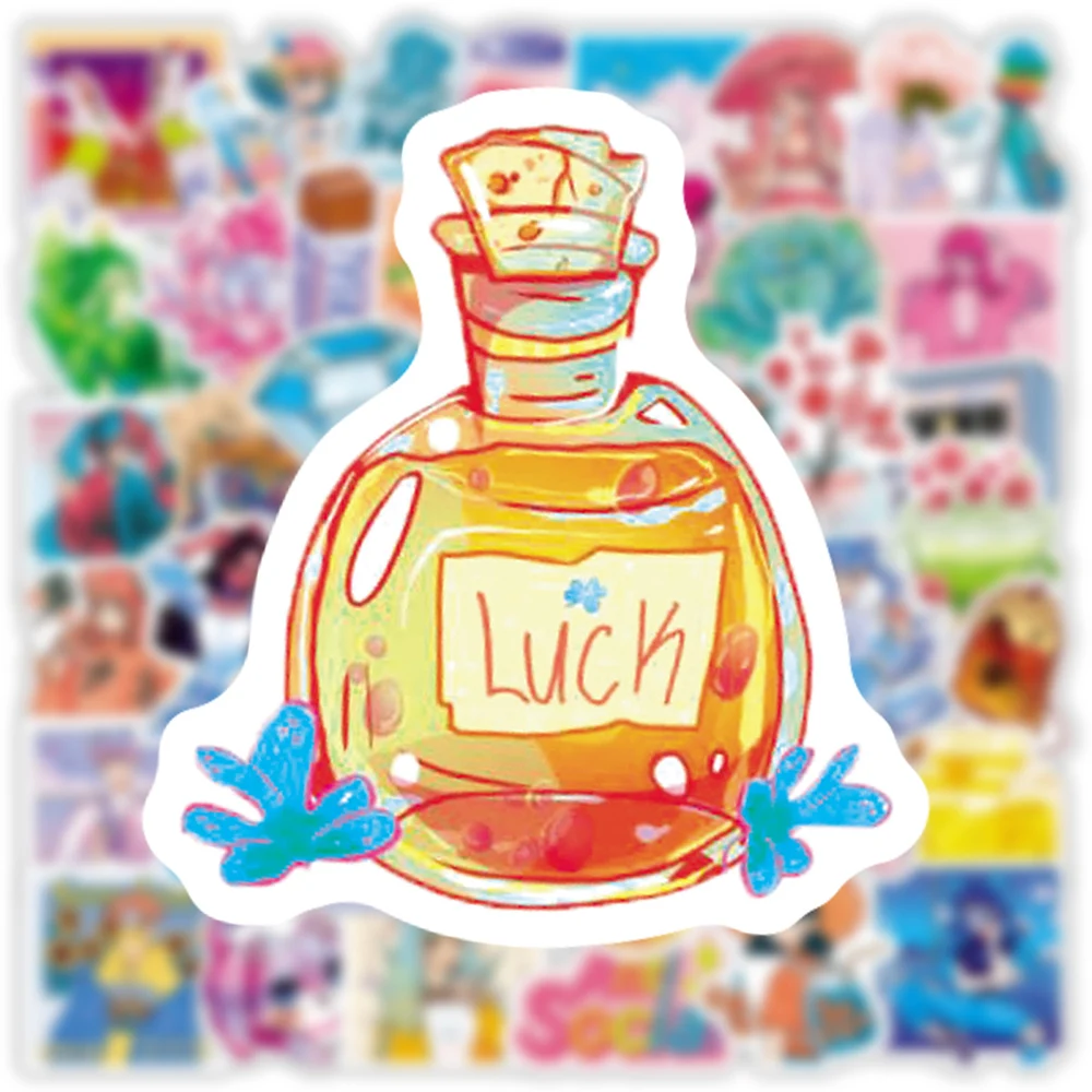 10/30/50pcs INS Style Cute Watercolor Graffiti Stickers Aesthetic Cartoon DIY Motorcycle Laptop Helmet Kawaii Decoration Sticker
