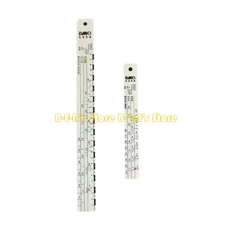 Y1AD Ruler Stainless Steel Automobile Paint Mixing Ruler Scale Car Paint Painters Corrosion Resistance Ruler