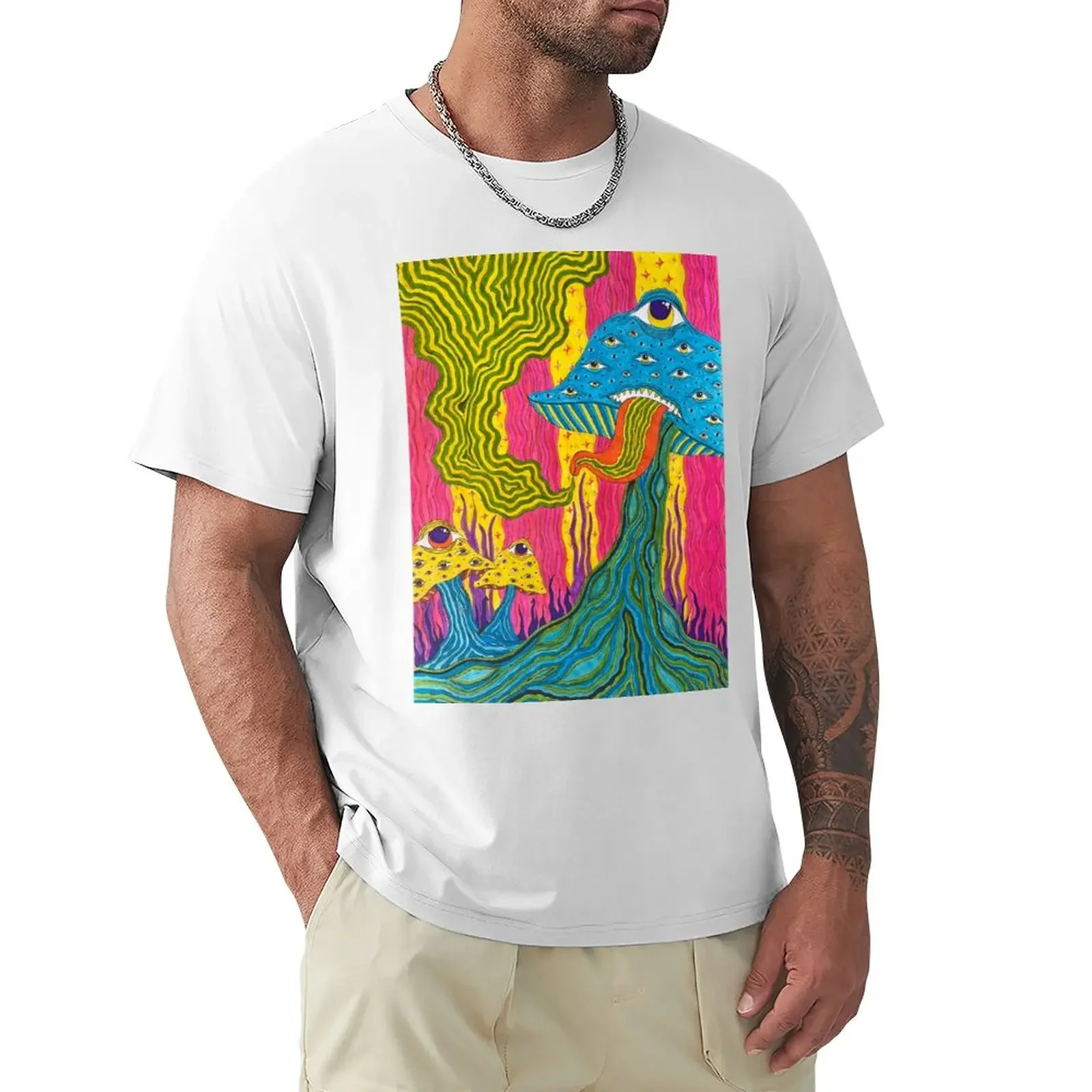 Trippy Eyeball Mushrooms T-Shirt sublime anime clothes oversized t shirt men