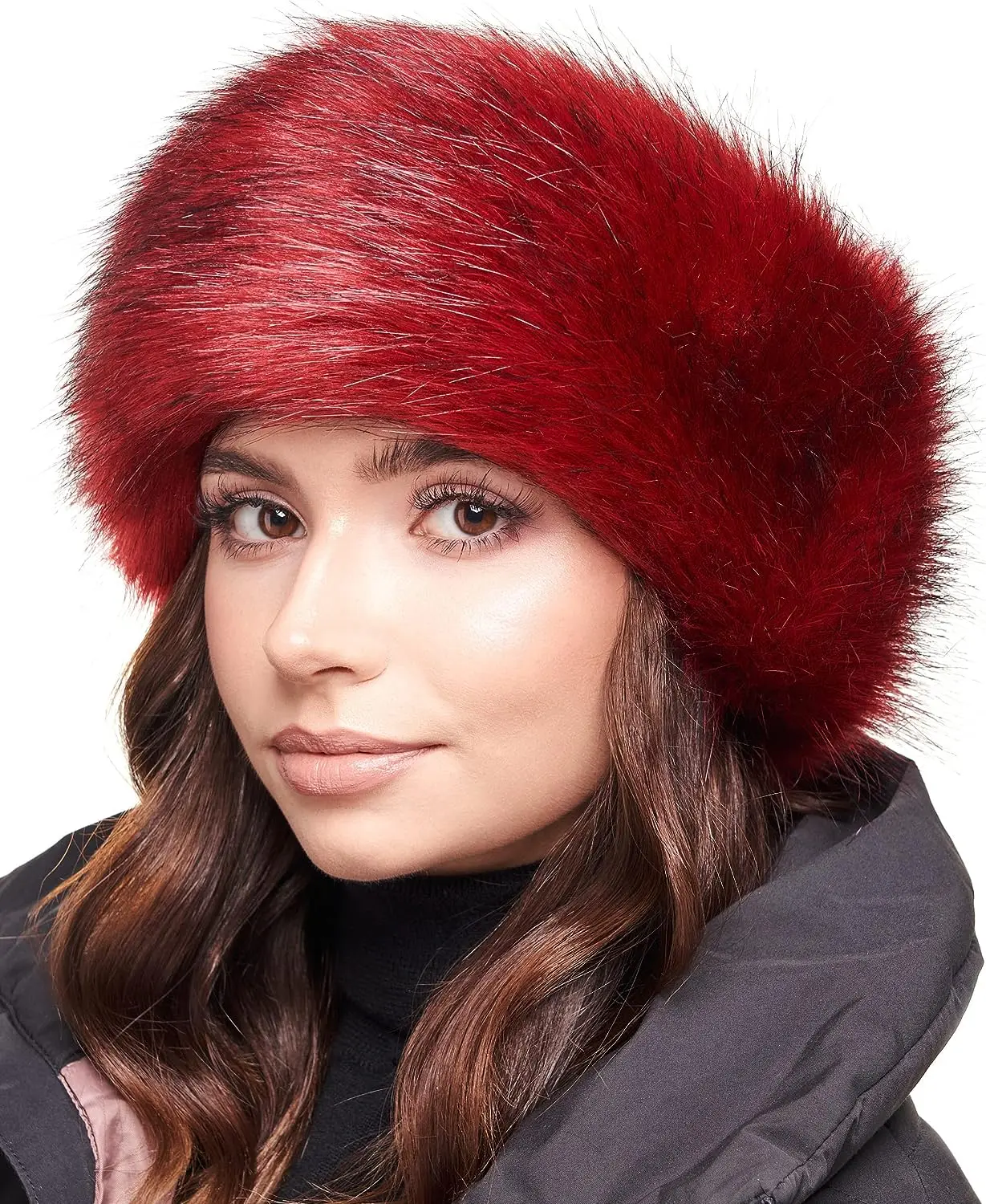 Winter Hairband Women Girl elastic adjustable  faux fur Headband Earwarmer