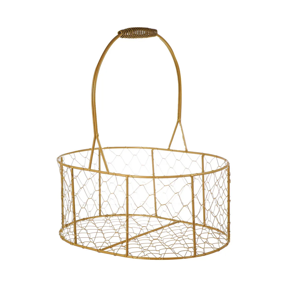 Cesta de regalo de mano, caja de almacenamiento tejida dorada mate para aperitivos de boda, cesta portátil multiusos para fruta, 1 ud.