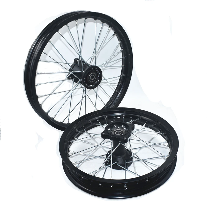 

1.60-17 inch Front 1.85-14 inch Rear Rims Aluminum Alloy Wheel Rims Black Hub For KLX CRF Kayo BSE Dirt Pit Bike Motorcycle