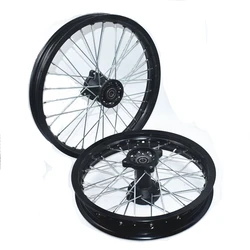 1.60-17 inch Front 1.85-14 inch Rear Rims Aluminum Alloy Wheel Rims Black Hub For KLX CRF   Kayo BSE Dirt Pit Bike Motorcycle