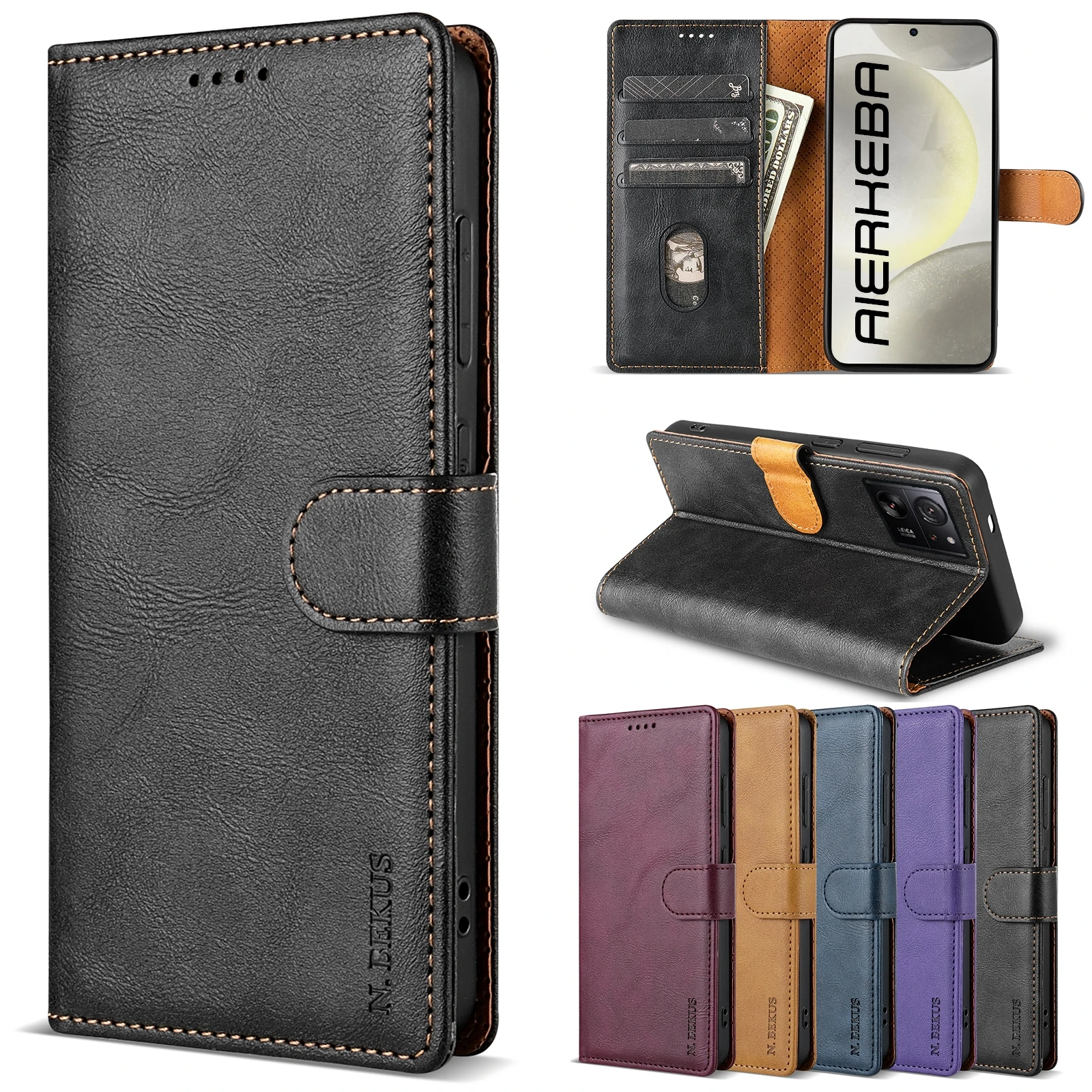 Leather Case for XiaoMi Redmi Note 13 Pro Plus + 5G 12S 11S 10S 9S 12 11 10 9 8 Pro 5G 13C 11A 12C Card Wallet Phone Cover