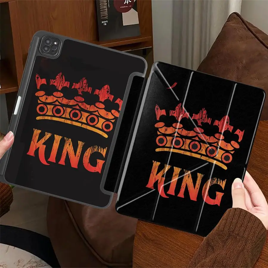 

Чехол для планшета iPad Air 4 5 M3 M2 1 2 M4 11 дюймов, Mini 6 7 Pro 2025 Pro 11th 10th 9th 8th 7th 12.9 дюймов, с держателем, дизайн «Королевская корона»