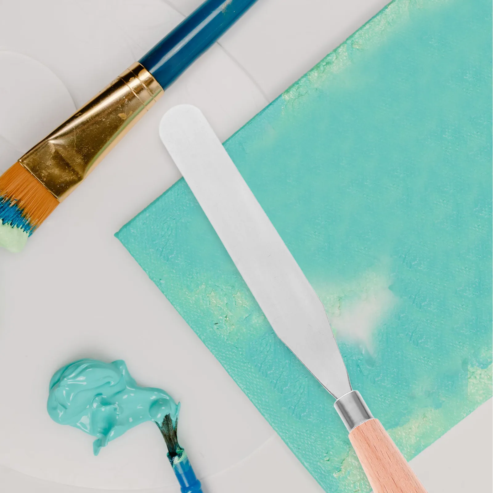 Exquisite Flexible Painting Spatula Scraper with Comfortable Wooden Handle for Professional Amateur Artists Oil Acrylic Scraping