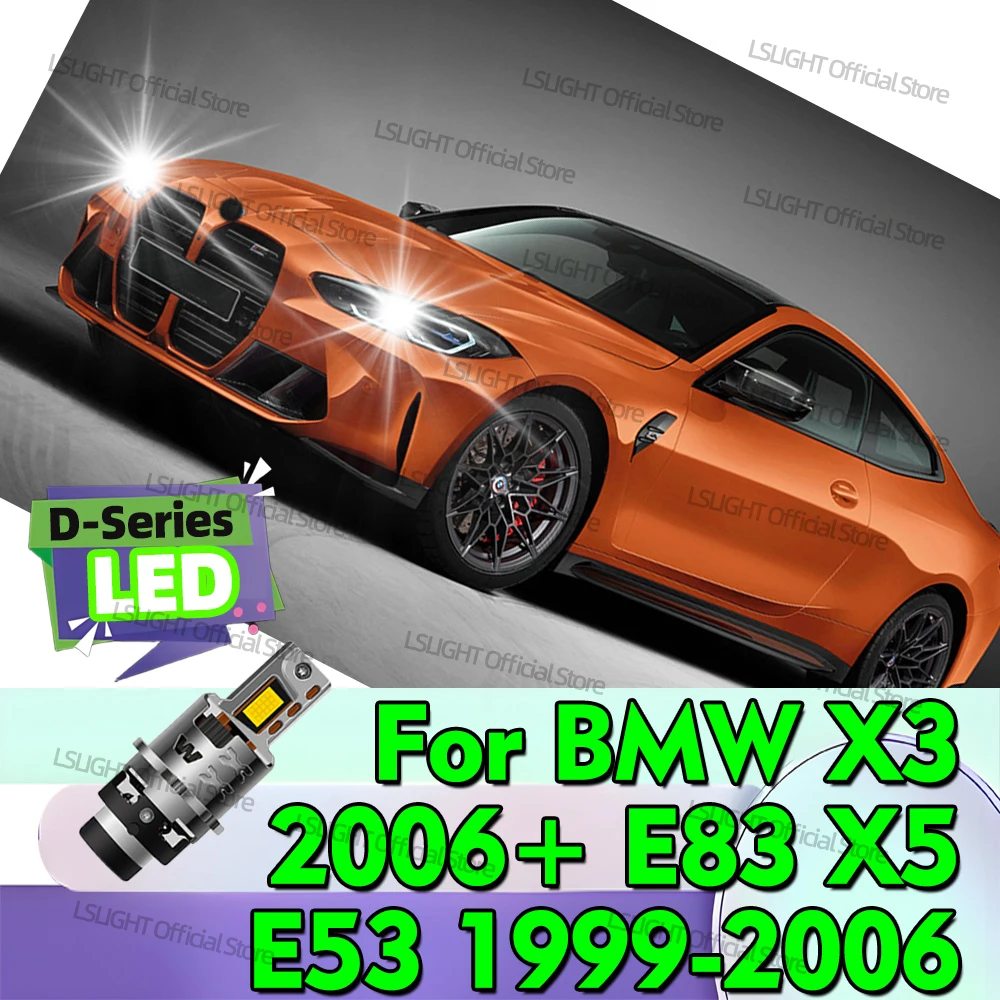 

2x автомобильные передние фары D2 LED D2S D2R автоматические фары для BMW X3 2006+ X3 E83 2003-2006 X5 E53 1999-2006 2005 2004 Plug&Play
