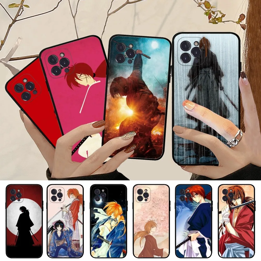 R-Rurouni K-Kenshin Anime Phone Case Silicone Soft for iphone 15 14 13 12 11 Pro Mini XS MAX 8 7 6 Plus X XS XR Cover