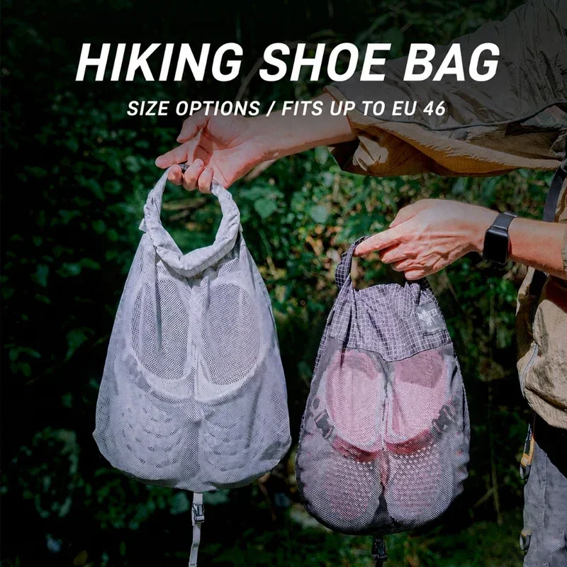 Mesh Shoe Storage Bag for Hiking Backpack External Storage Pouch Attach to Backpack for Outdoor Hiking Camping Backpacking