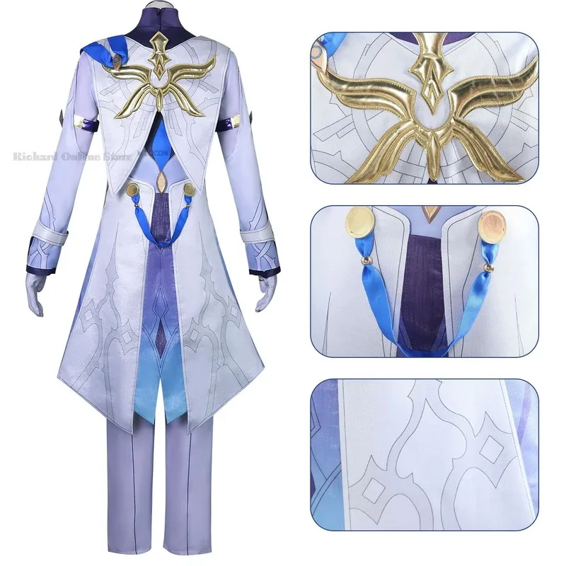 qq023Sunday Cosplay Game Honkai Star Rail Costumes Halo Wigs Halovian Uniform Suit Wig Halloween Carnival Costume Men 2024 New S