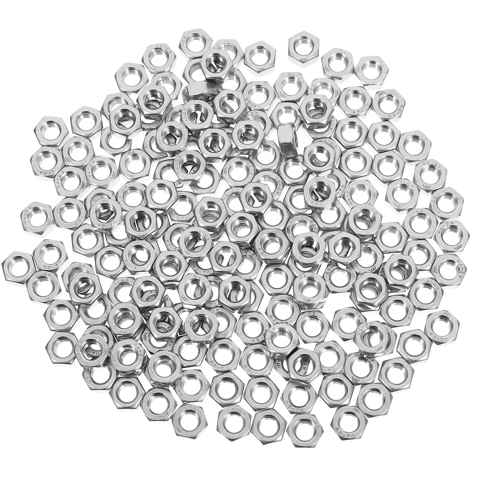 

180pcs Stainless Steel Nuts 304 Hexagon Fasteners For Machinery Lamp Electronics Hardware Automotive Construction Instruments