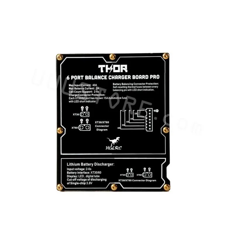 

HGLRC Thor Pro 6-портовое балансное зарядное устройство для LIPO 40A XT60 XT30 Разъем 2-6S LIPO Разрядное устройство для IMAX B6 ISDT Q6 Nano HOTA D6 Pro P6