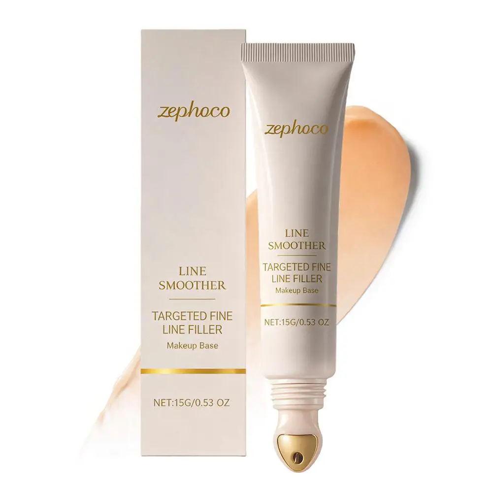 Instant Wrinkle Filler & Pore Eraser Makeup Primer Smooth Skin Base Cream with Rollerball Applicator for Face Eye Fine Lines