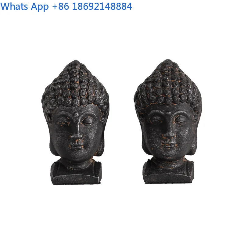 Retro Buddha Bookend Iron Decorative Shelf Holder for Study Room and Living Space