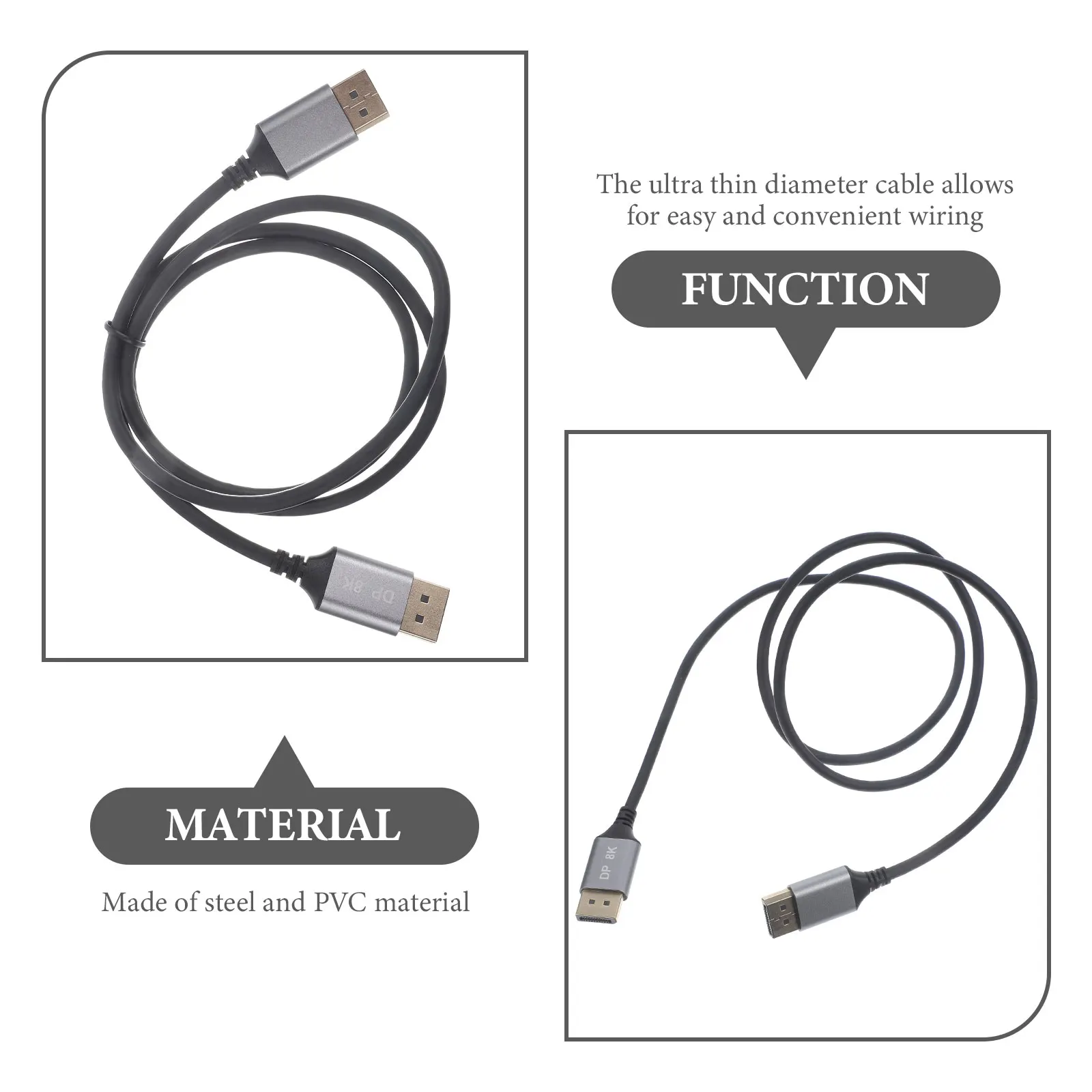

Ultra Thin 8K 60Hz Displayport 1M Male To Male Monitor Extension Cord High Speed Dp Cable For Pc Laptop Video Accessory