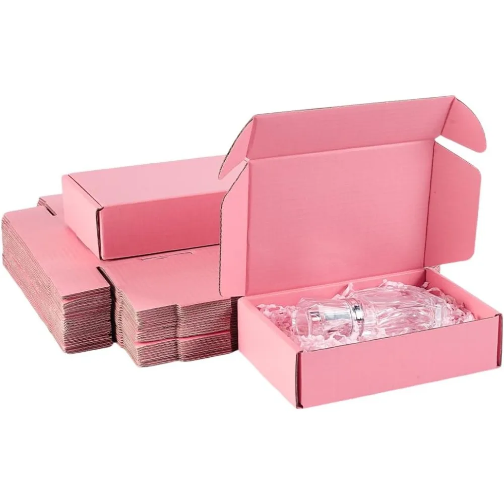 

30 Pack Pink Shipping Box for Pakaging Mailer Boxes Cardboard Box for Small Busizness Sturdy Gift Box Double-Sided Pink Case