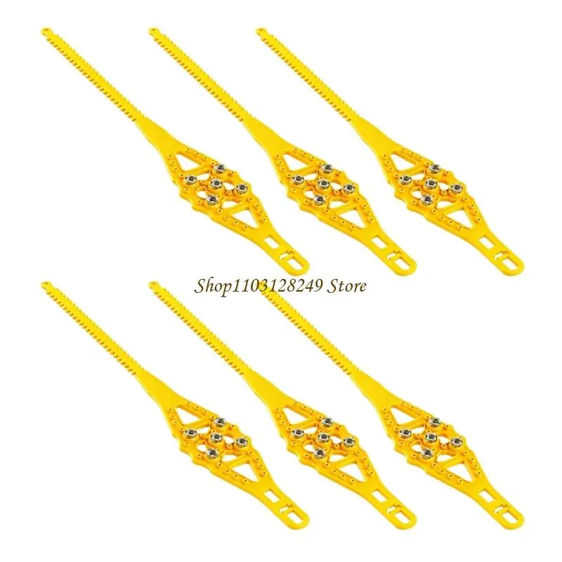 N5KD Vehicle Tire Chain with Adjustable Perforated Fastening, 6 Pack