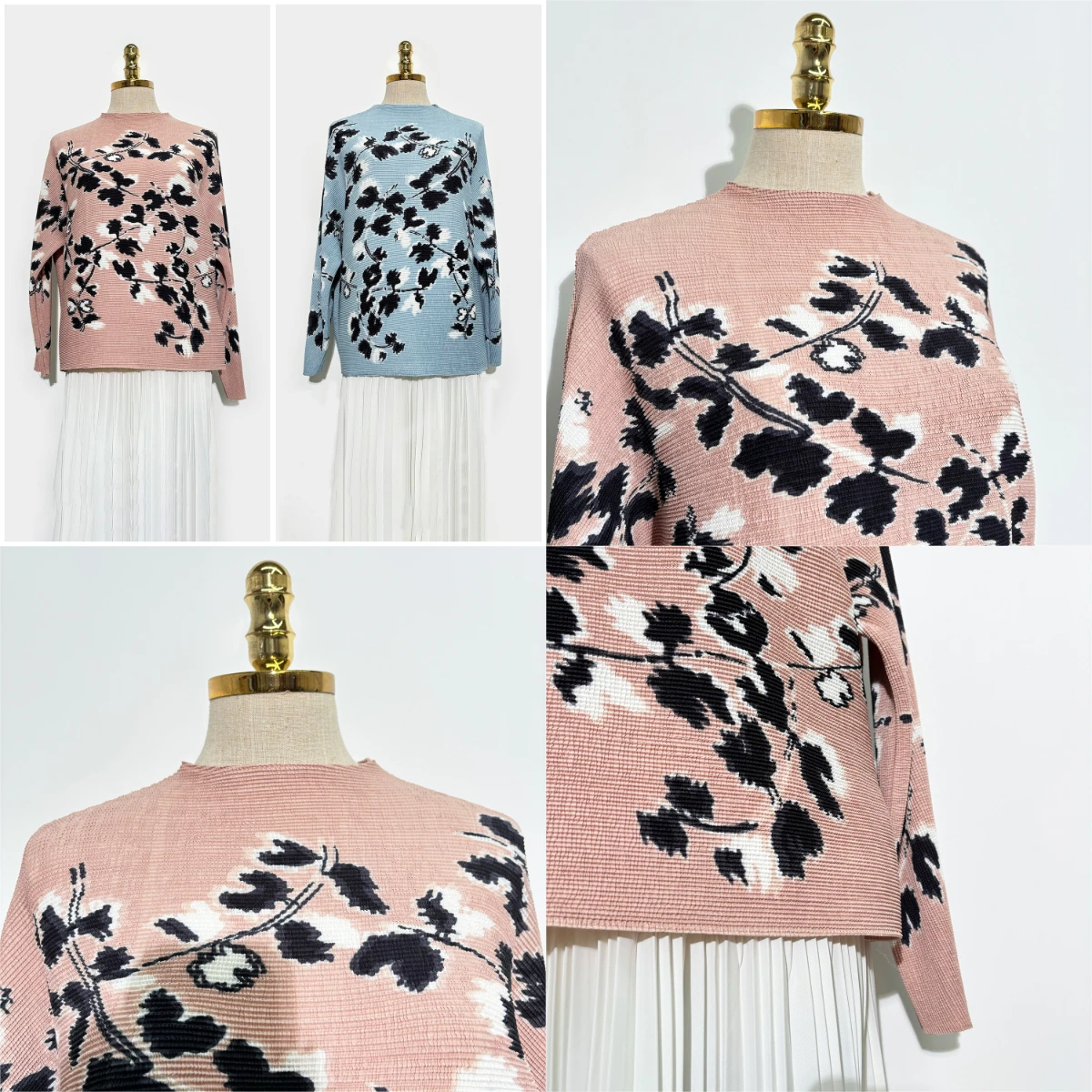 

Miyake Fold 2025 Autumn New Printed Stretching Long Sleeve Top for Women's Light Luxury Casual Long Sleeve Hooded T-shirt