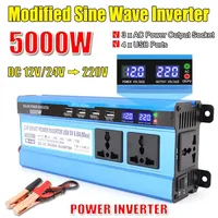 Modified Sine Wave Inverter 3000/4000/5000W Voltage Transformer 4 USB Ports LCD Display DC 12V/24V TO 220V Inverter Converter