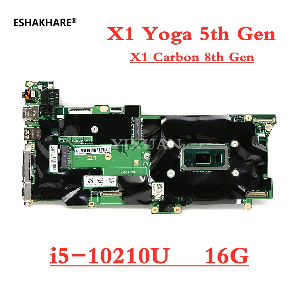 NM-C881 For Lenovo ThinkPad X1 Carbon 8th Gen X1 Yoga X1 Carbon Laptop Motherboard With I5 I7 CPU 16G RAM 5B20Z25523 5B21C69232